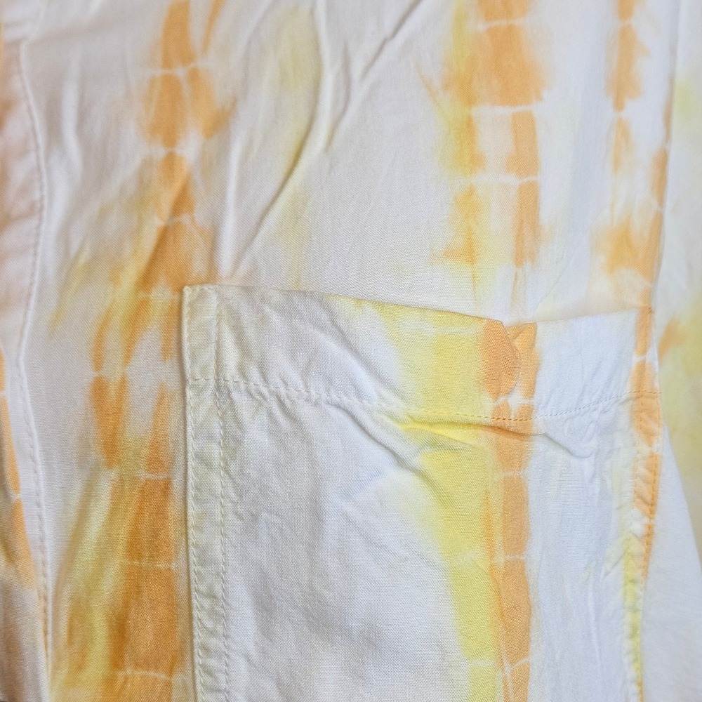 KUT From The Kloth Eden Short Sleeve Yellow And White Tie Dye Blouse Size Large - Picture 5 of 9